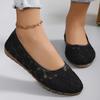 Spring and Summer New Mesh Round Toe Shallow Mouth Mom's Shoes Slip On Soft Sole Breathable Comfy Flats
