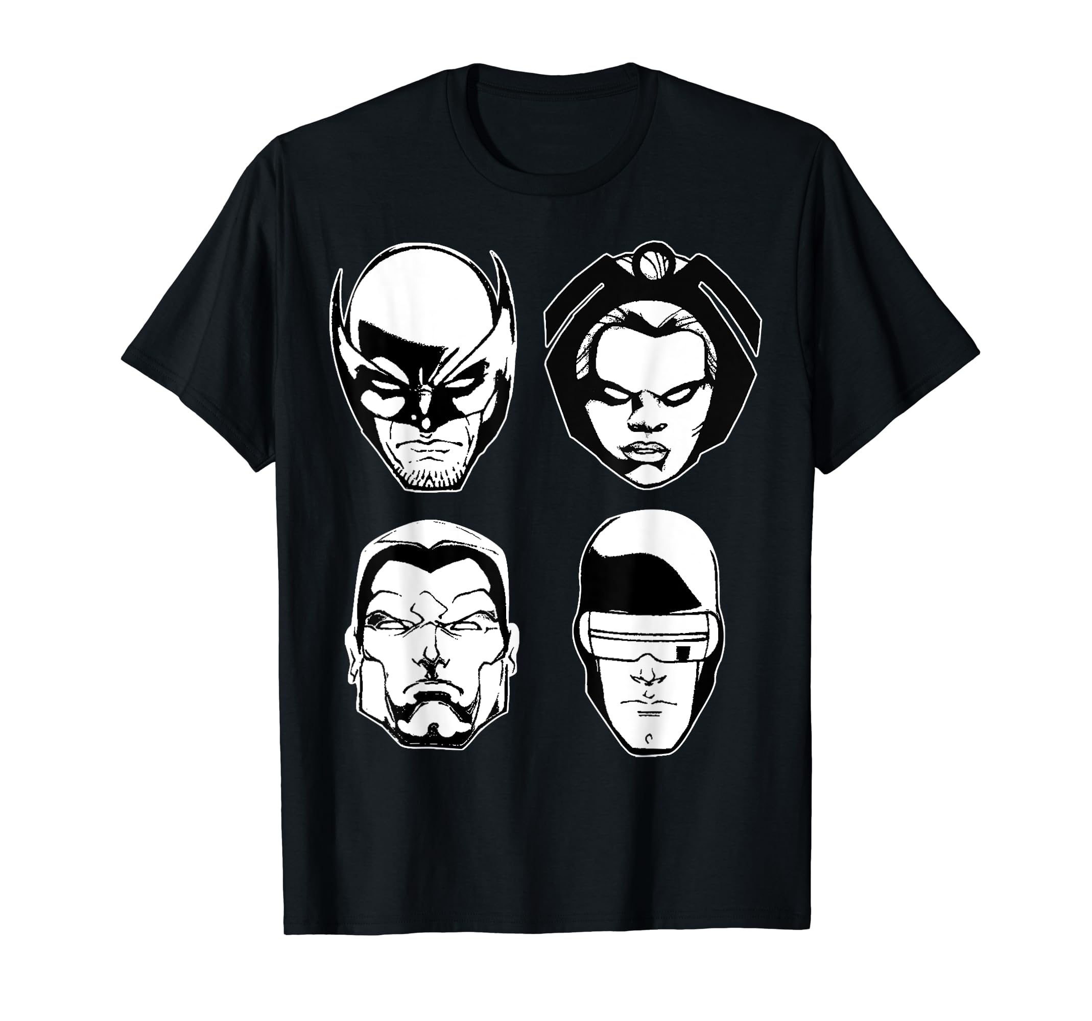 

Marvel X-Men Wolverine Storm Colossus Cyclops Head T-Shirt