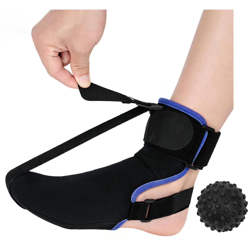 Unisex Adjustable Plantar Fasciitis Night Splint Sock Hook Loop Fastener Massage Ball Tension Relief Alleviate Pain