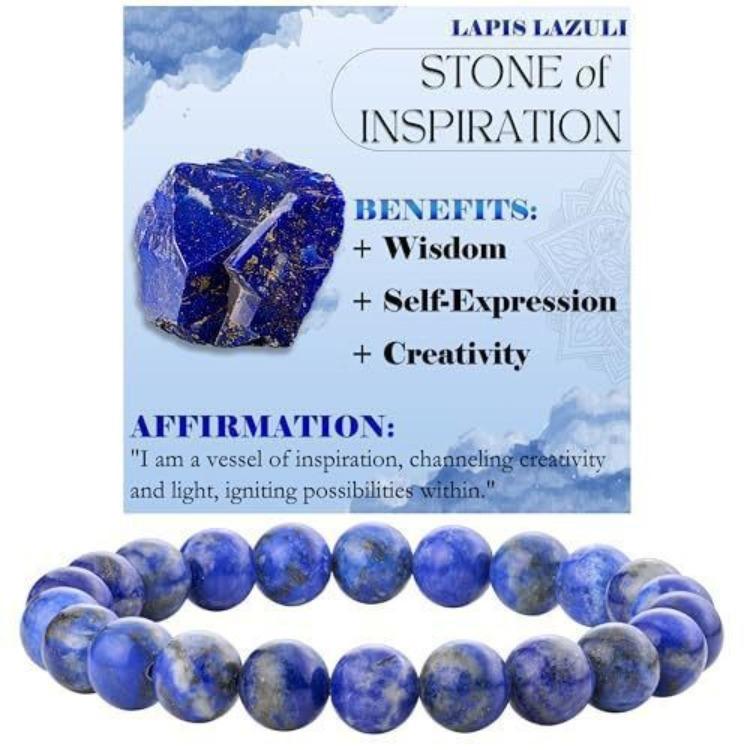 Regali Festivi Bracciale con Perle di Apatite Blu Pietra Naturale Gioielli alla Moda Rilassanti Per Uomo e Donna Accessorio Semplice Versatile per l'Uso Quotidiano