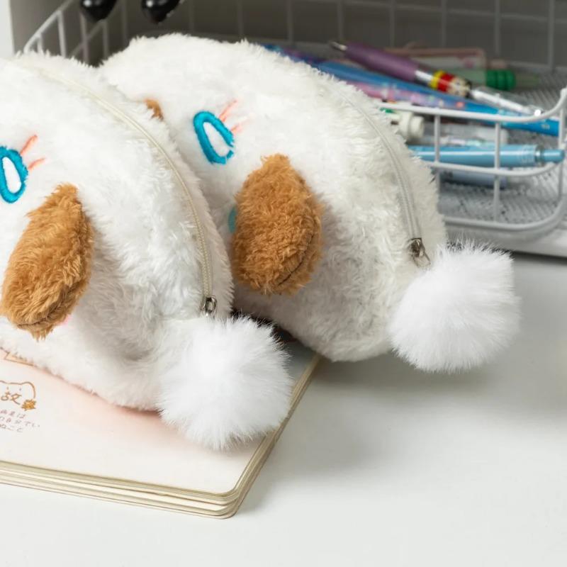 1 Stück Japanische Kawaii Plüsch Make-up Tasche Niedliche Fellige Puffige Mädchen Make-up Beutel Cartoon Schreibwaren Aufbewahrungstasche Schulsachen