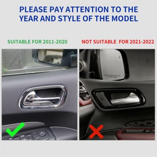 Carbon Fiber Style Inner Door Handle Panel Cover Trim for Dodge Durango 2011+