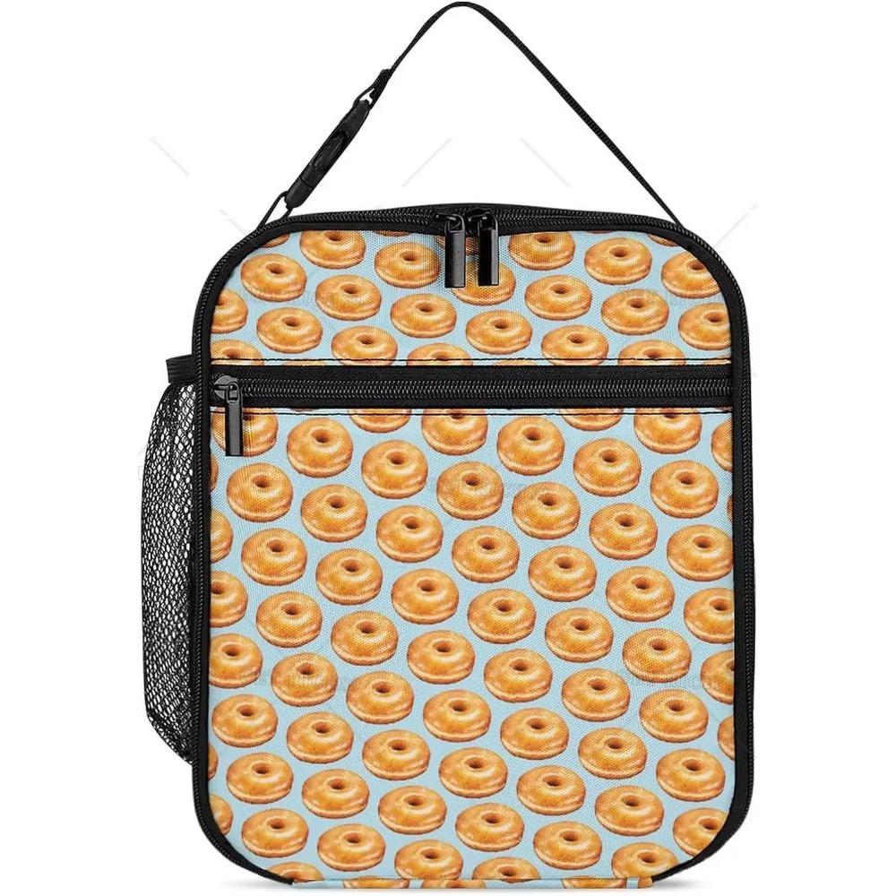 Funny Food Pattern Lunch Bag Leakproof Lunch Pail Container for Adults Work Outdoor, Reusable Handbag, To Keep Food Hot/Cold