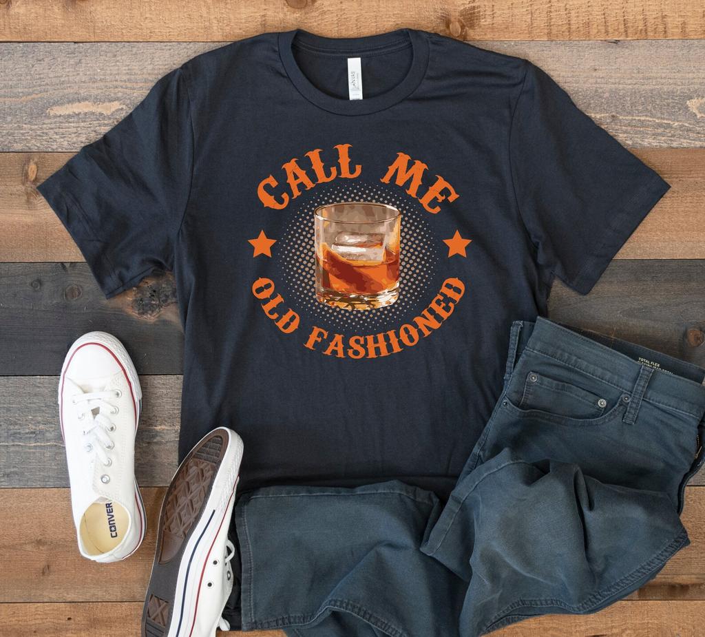 Call Me Old Fashioned T-Shirt, Funny Whiskey Cocktail Bartender Tank Top, T-shirt, T-shirt,T-shirt, Kids Tee Apparel Gift