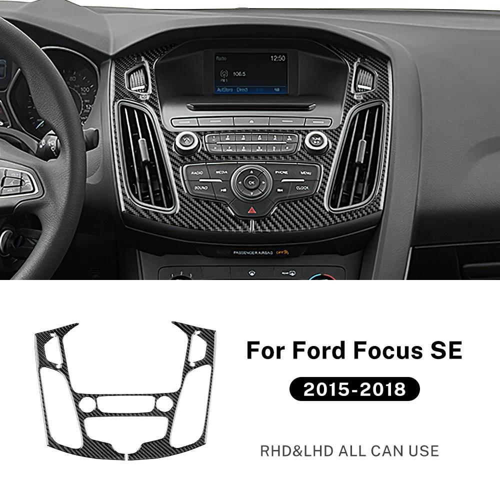 Echter Weicher Karbonfaser-Aufkleber für Ford Focus SE RS ST Ecoboost 2015 2016 2017 2018 LHD RHD Auto Mittelkonsolen-Panel Zubehör