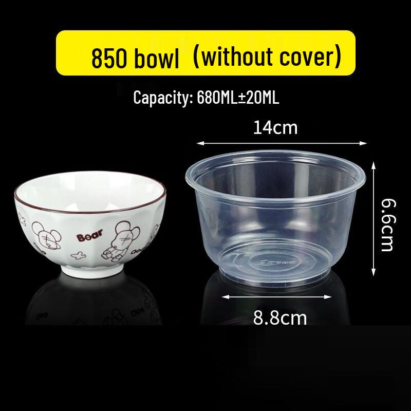 ZISIZ Disposable Transparent Takeout Bowls with Lids