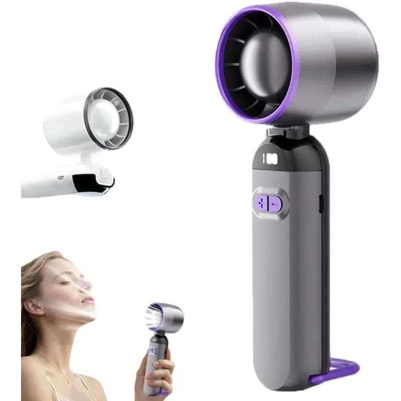 5000AH Hand Fan Mini Turbo Fans Mini Ice Cooling Fan Hand Folding High-speed Turbine Fan Cooling Ice Fan Portable Handheld Fans