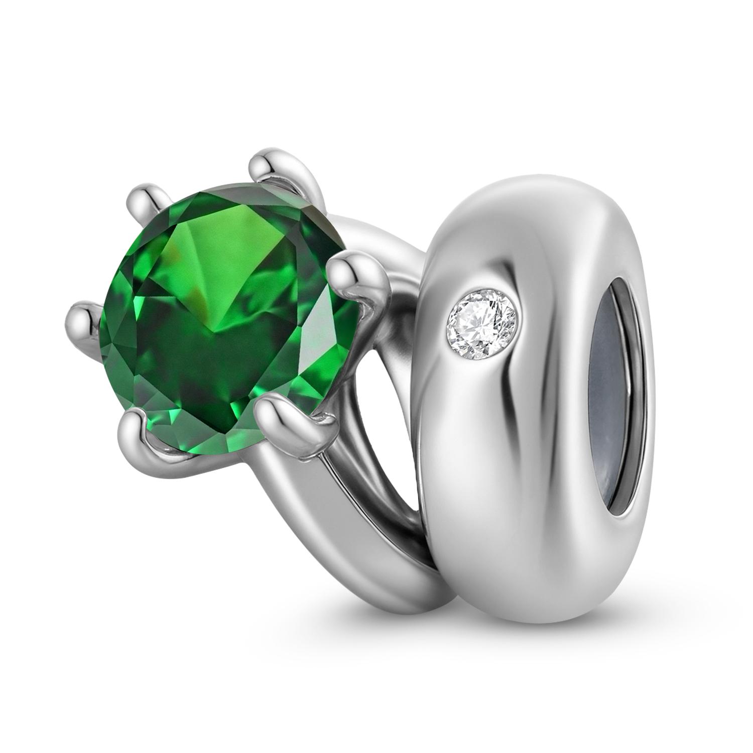 

Класичний круглий шарм-кільце зі справжнього стерлінгового срібла 925 проби з 12 кольоровими намистинами-каменями народження для жінок, вишуканий шарм для браслета