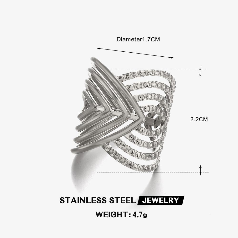 Кольцо из нержавеющей стали Необычный уникальный дизайн Открытое кольцо Эстетичные украшения Геометрическая полая форма Женская модная трендовая бижутерия Подарки
