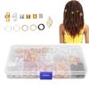 200pcs Hair Braiding Beads DIY Dreadlocks Hair Tube Cuffs Beads Hair Accessories for Hair Clip Decoration