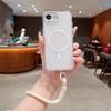 Gradient Colorful Translucent Case for IPhone 12 13 14 15 16 Pro Max 16E Wireless Charging Strong Magnetic Hanging Rope Cover