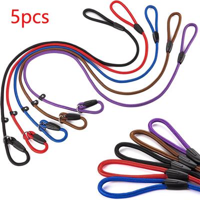 5 Stück Haustier Hundeleine Hundegeschirr Halsband Führleine Qualität Nylon Verstellbar Trainingsleine Haustier Hundeleine Hundestrapseil Traktion