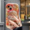 Phone Case: 2D flat design suitable for iPhone 18 17 16 15 14 13 Pro protective case, cartoon Santa Claus, perfect Christmas and Halloween holiday gif