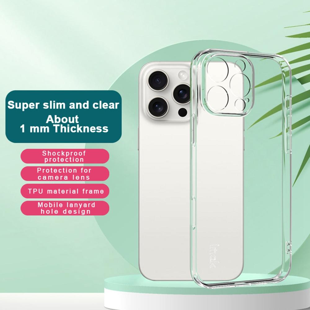 

IMAK UX-5 Series for iPhone 16 Pro Max Clear Case Soft TPU Ultra Thin Phone Cover A