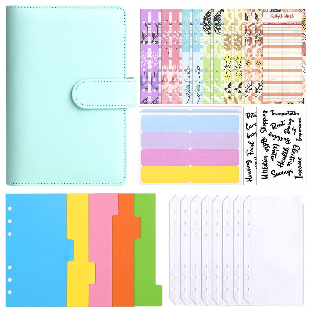 Macaron A6 PU Leather Binder & Cash Budget Notebook