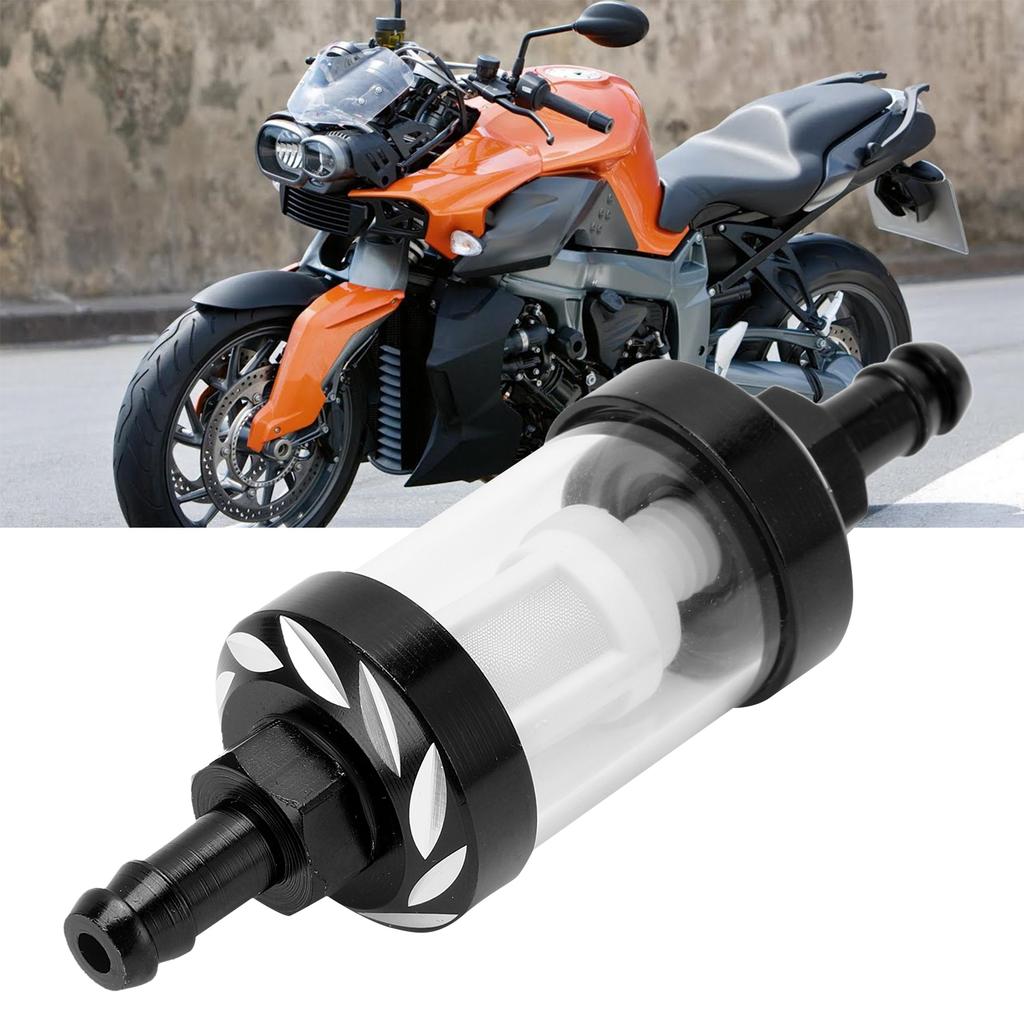 Glass Fuel Filter Aluminium Alloy Replacement for Cars ATV SUVs Motorcycles Pit Bikes