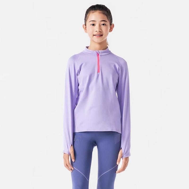 Decathlon AT 100 Quick Drying Collection Colour-blocked Loose Plush Long-sleeved Sweatshirt Kids Sweatshirts