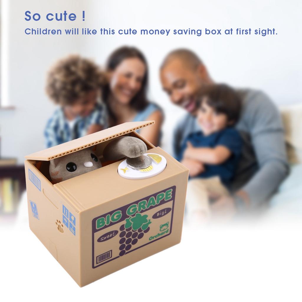 Lovely Cat Automatic Stealing Coin Cat Cents Money Saving Box for Children (#3)