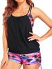 Modern European & American Women's Two-Piece Tankini Set - Conservative Style
