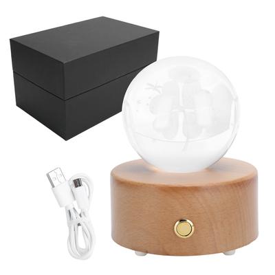 LED Kristallkugel Spieluhr für Bluetooth Geburtstag Festivals Geschenke Desktop Ornament
