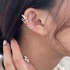 Korean S925 Sterling Silver Geometric Ear Clip for Women - No Piercing Required, Stylish and Simple Niche Jewelry.
