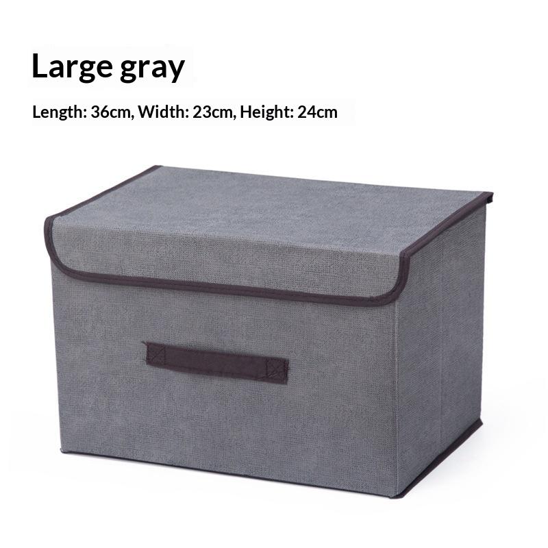 Scratch Resistant Foldable Non Woven Storage Box Gray Space Saving Organizer for Underwear Socks Clothing Toys Home Use