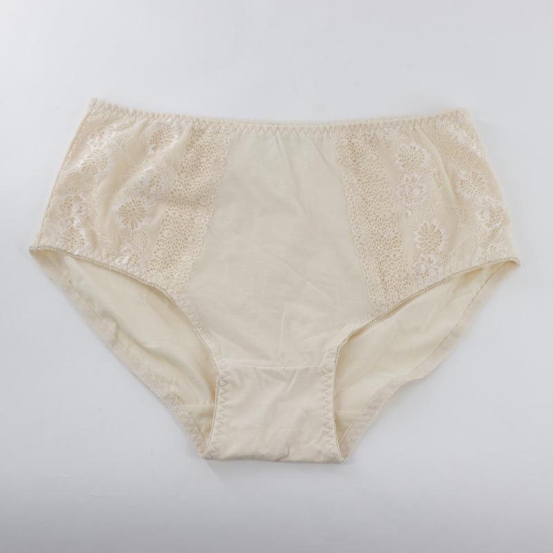 Women Plus Size Thin Panties Sexy Lace Middle Waist Comfortable Breathable Brief 1Xl 2Xl 3Xl - T025