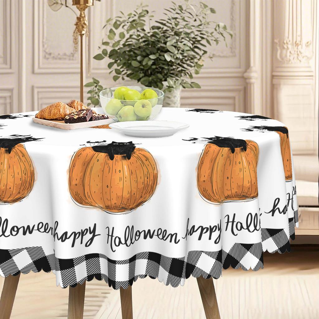 1 Halloween Tablecloth, Black Checked, For May 5Th, Day Of The Dead, Party Decorations Tablecloth