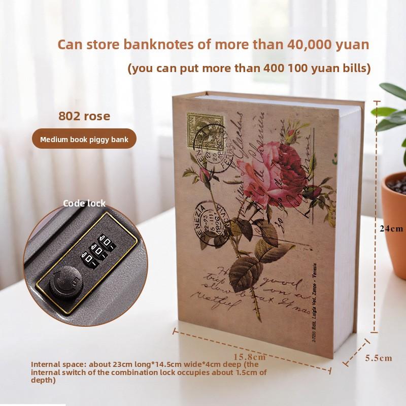 Diversion Book Safe with Combination Lock Money Hiding Box Safe Secret Hidden Metal Lock Box Collection Storage Case