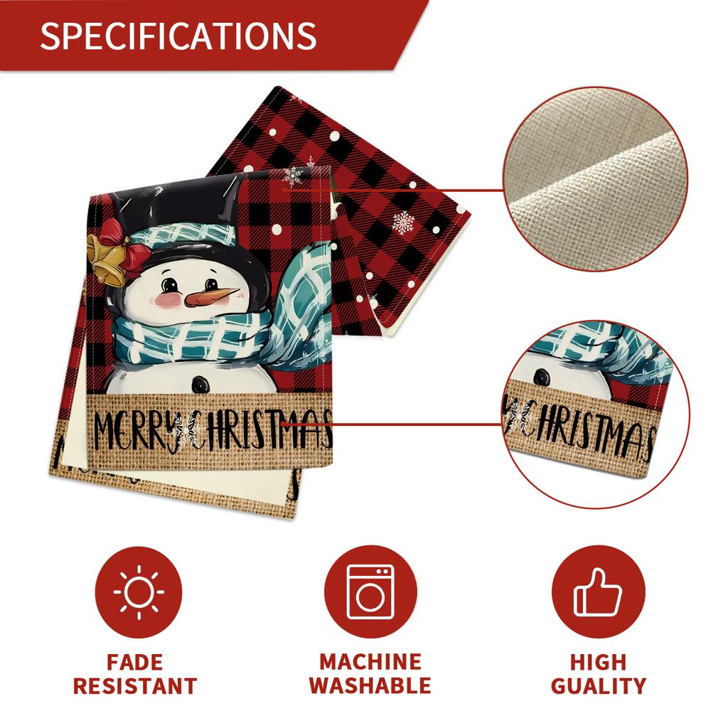 Christmas Table Runner Santa Tree Print 2026 New Year Party Festive Dining Table Decor Xmas Tablecloth