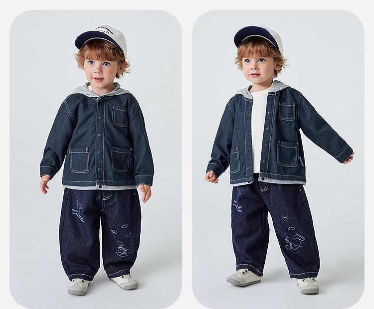 [Not easy to fade] Mini Bala boys' pants are skin friendly, safe, environmentally friendly, and comfortable denim pants for spring 2026