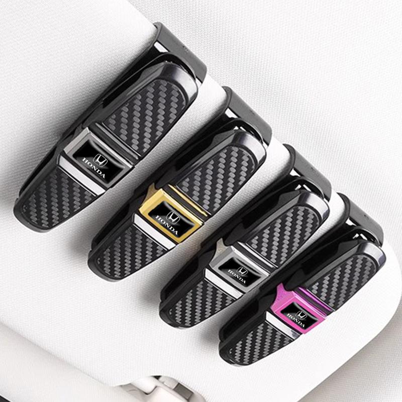 AAADL1 ABS Car Glasses Clip Card Ticket Clamp Fastener Accessories For Honda Civic Fit Jazz Accord Pilot CRV Odyssey Passport City HRV