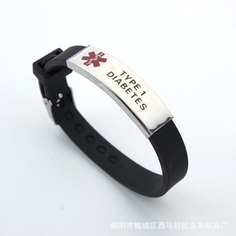 Trendy Medical Alert ID Bracelet Men PACEMAKER Wristband Adjustable Silicone Bracelets For Women Emergency First Aid