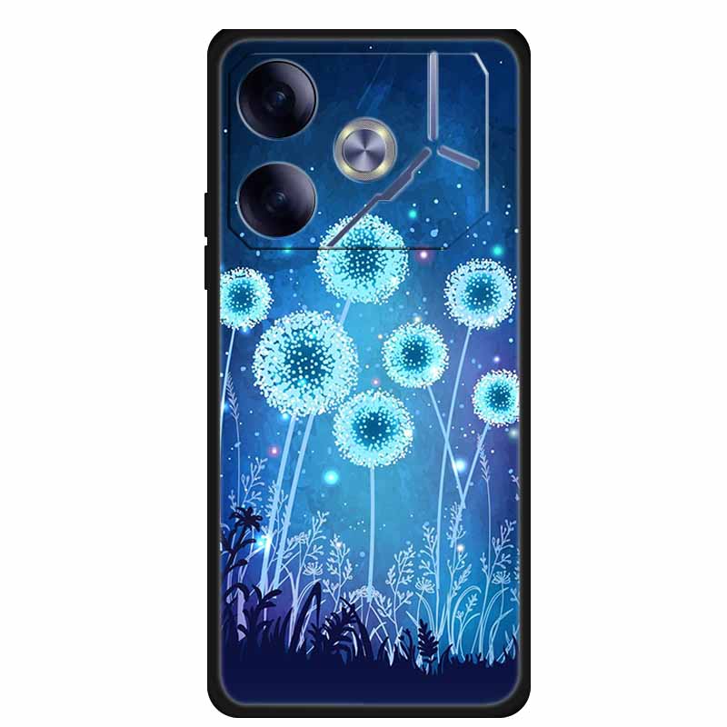 For Tecno Pova 6 Phone Case 6.78" Animal Black Silicone Soft Back Cover Cases For Tecno Pova 6 Case Pova6 Coque Funda Shockproof
