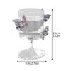 Clear Glass Goblet Decorative Wine Glasses with 3D Butterflies for Home Bar Wedding Party