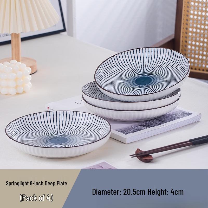 Керамический набор столовой посуды подглазурной росписи