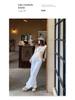 Women's Autumn 2025 White Retro Low-Waist Loose Straight-Leg Floor-Length Jeans