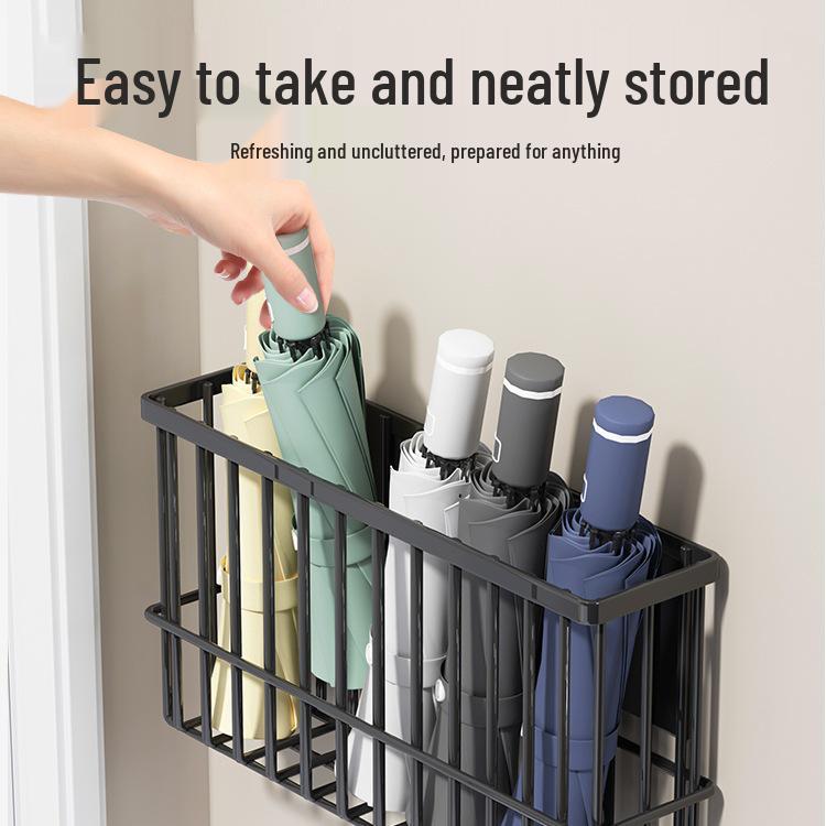 Magnetic Wall-Mounted Umbrella Storage Rack & Organizer