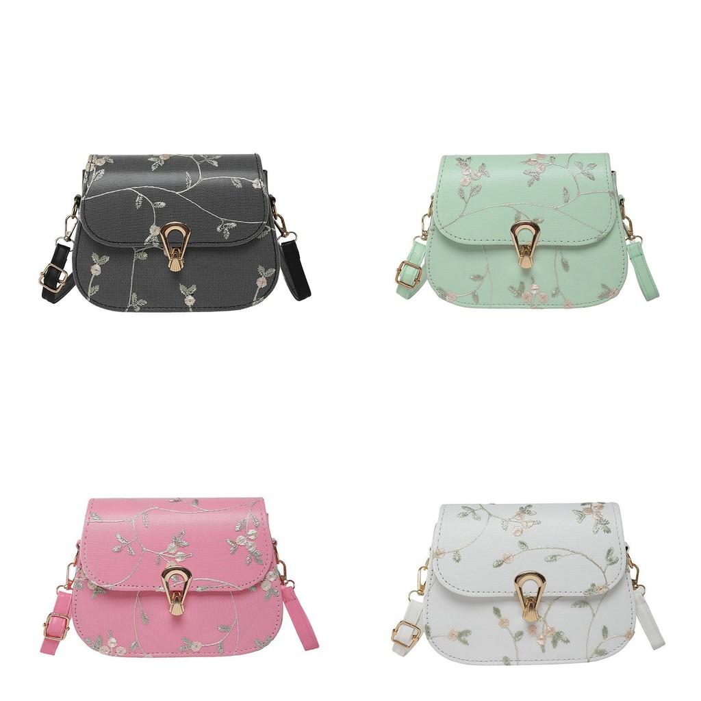 Fashion Shoulder Crossbody Bag With Flower Embroidery Design For Wear Daily