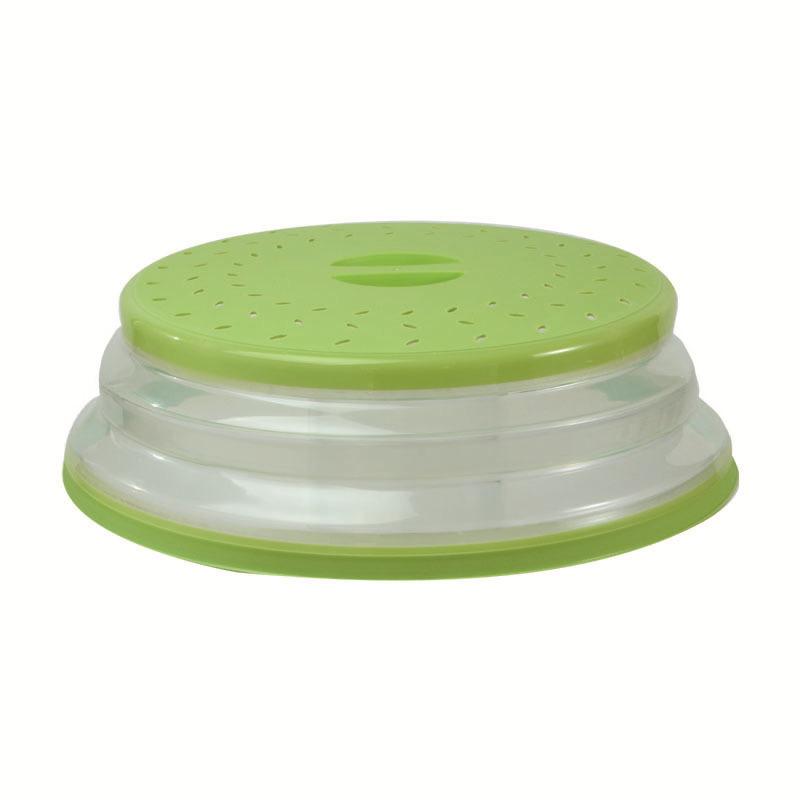 

Кришка для мікрохвильової печі Збірна кришка для харчової тарілки Кошик для зливу Нагрівання мікрохвильової печі Кришка для захисту від бризок Кришка для приготування їжі 1PCS зелений