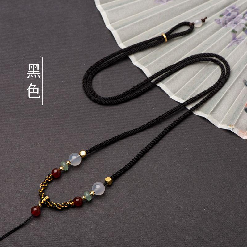 New Fine Hand Woven Dongling Jade High Goods Necklace Lanyard Rope DIY Gold Jewelry Jade Wax Jade Pendant Adjustable Neck Rope