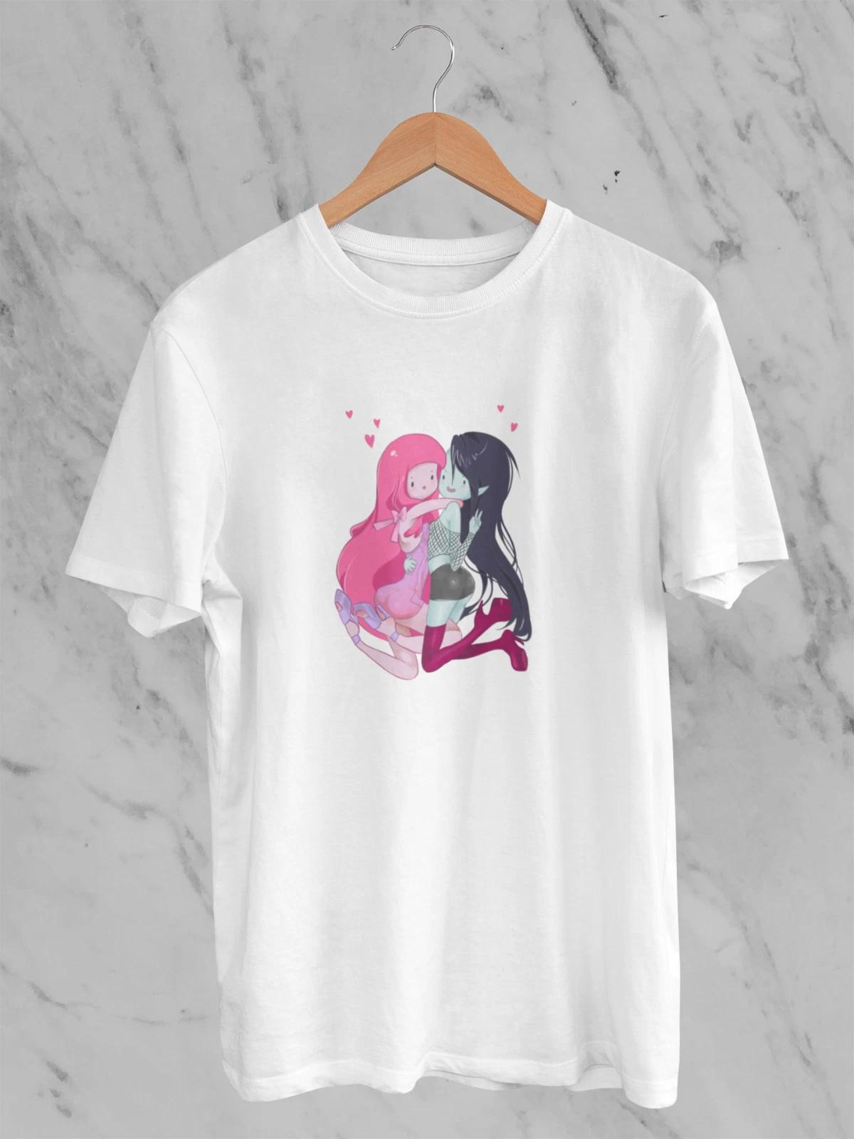 Marceline And Bubblegum Princess Mashup Printed Cotton Unisex T-Shirt 130