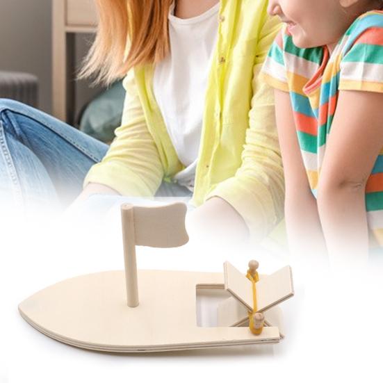 Boat Toy Colorful Educational Motivational Wooden Sailboat Toy Kit for Kids