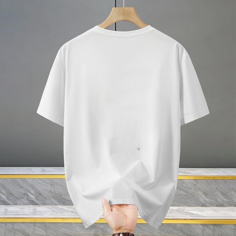 Men's Plus Size Solid Color Crew Neck T-Shirt – Loose Fit Short Sleeve Basic Tee (5XL-13XL)