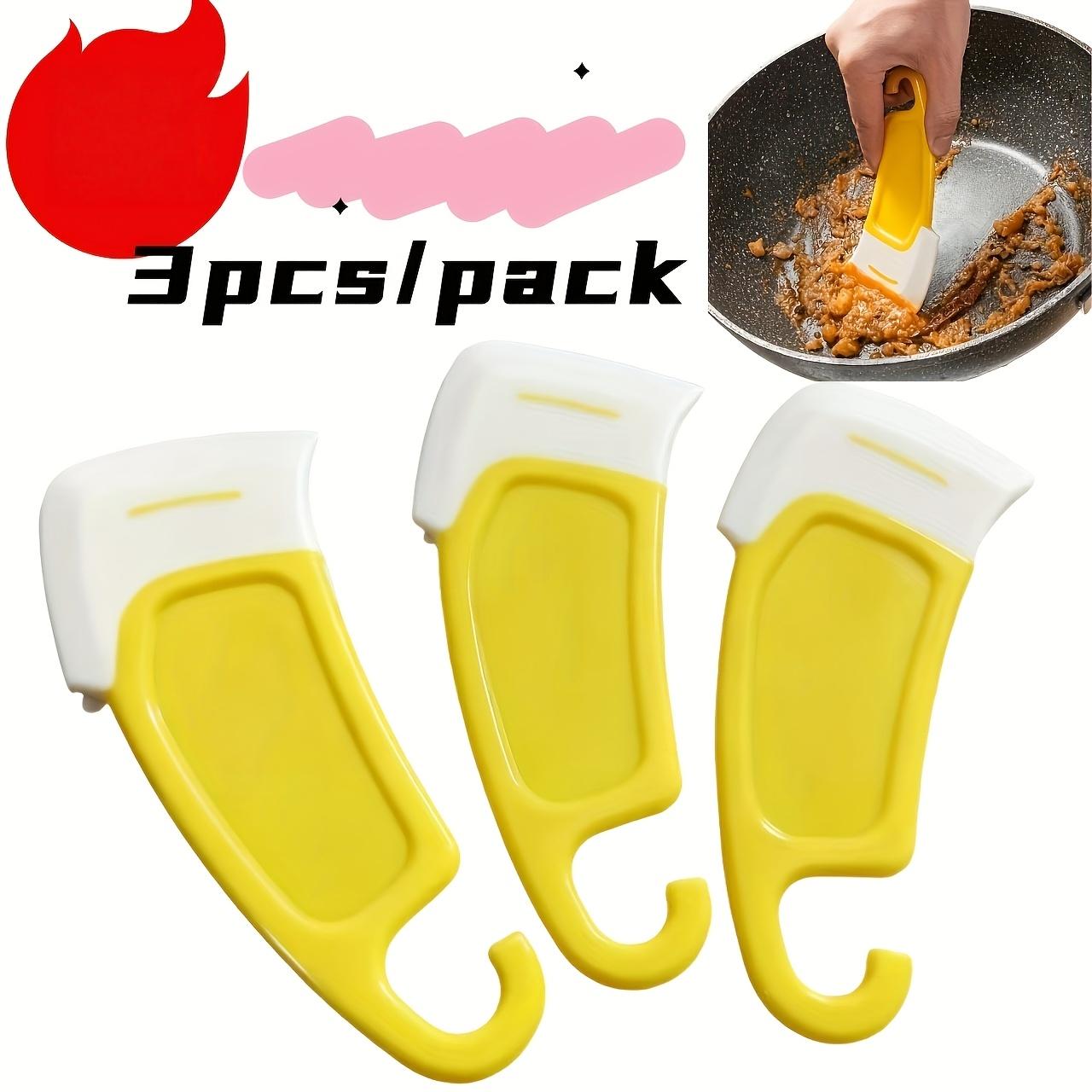 

Set of 3 new silicone kitchen scrapers—perfect for cleaning stoves and dining tables. With just one scrape and one scoop.