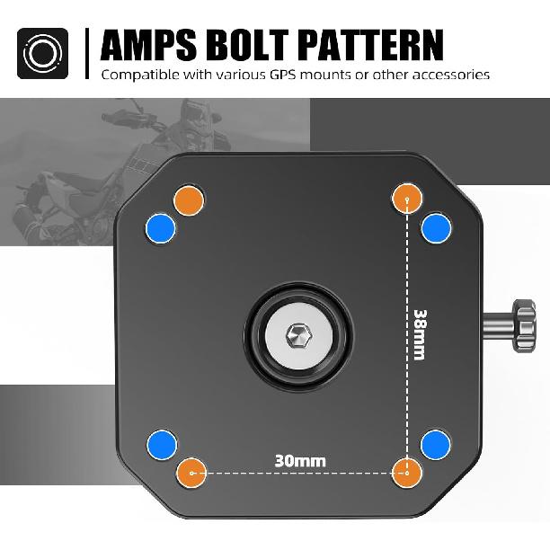 

NICECNC Motorcycle Universal Rotatable GPS Mount AMPS Bracket Compatible with Harley Compatible with Honda Compatible with KTM Compatible with