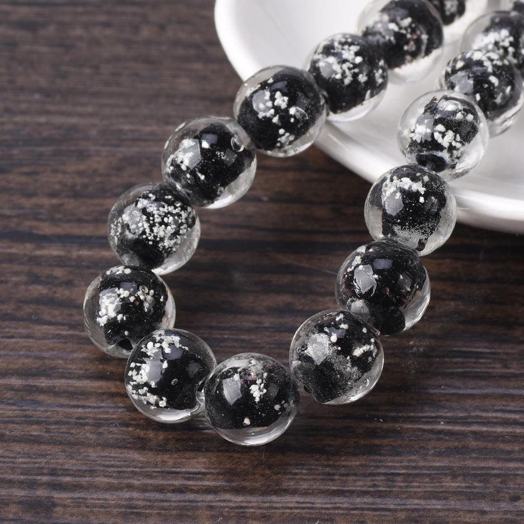 10pcs Round 10mm Handmade Luminous Lampwork Glass Loose Beads For Jewelry Making Accessories DIY Crafts Findings