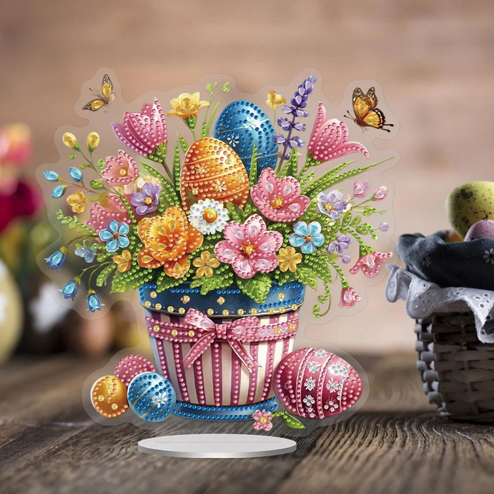 Easter Special Shaped Diamond Painting Desktop Ornaments Kit Acrylic 5D DIY Diamond Art Tabletop Decorations Bedroom Table Decor