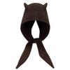 Lovely Devil Ear Knit Hat With Neck Wrap Breathable Pullover Hat For Women Daily Outfit and Outdoor Cycling Walking