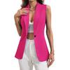 Sleeveless Blazer Vest for Women Open Front Lapel V Neck One Button Vest Top Casual Office Work Suit Waistcoat